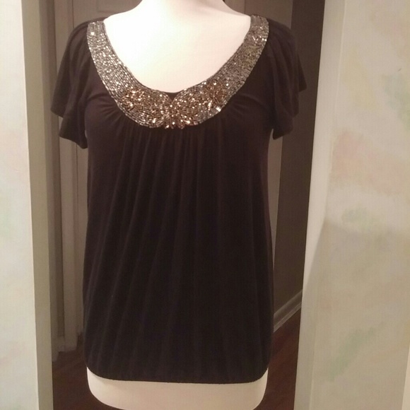 Soprano Tops - COPY - Beautiful sequin detailed black top